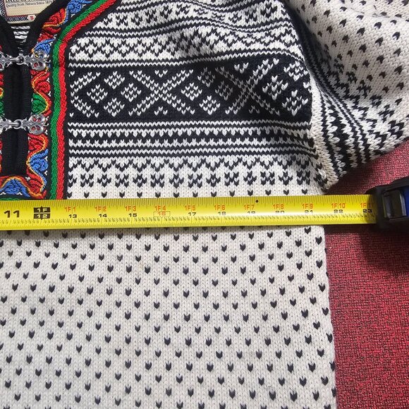 VTG Dale of Norway Wool METAL Clasp Sweater Pullover S FAIR ISLE NORDIC Birdseye - Picture 8 of 14